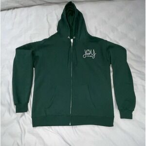 Hanes EcoSmart Men's Green Full Zip Hoodie Joy Graphic Fleece M